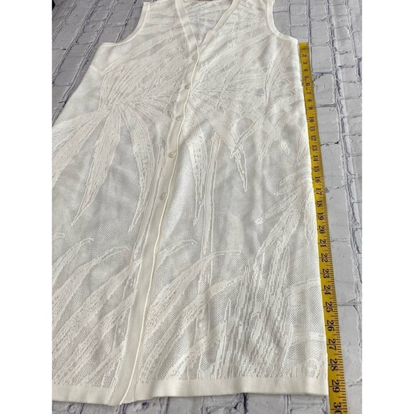 Chico’s Vest Sweater Women’s Size S Color Coconut Palm Stitch Sleeveless - Picture 8 of 10